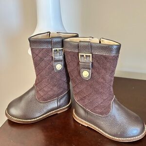 Janie and Jack Brown Quilted Kids Boots